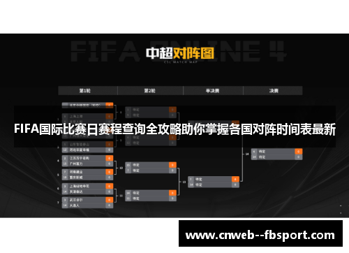 FIFA国际比赛日赛程查询全攻略助你掌握各国对阵时间表最新